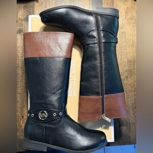 Michael Kors Black and Brown Leather Boots